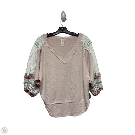 Top Short Sleeve By We The Free In Pink & White, Size: S
