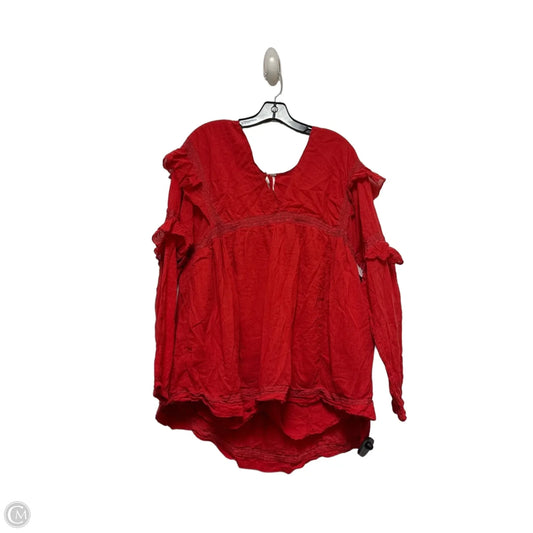 Top Long Sleeve By Free People In Red, Size: M
