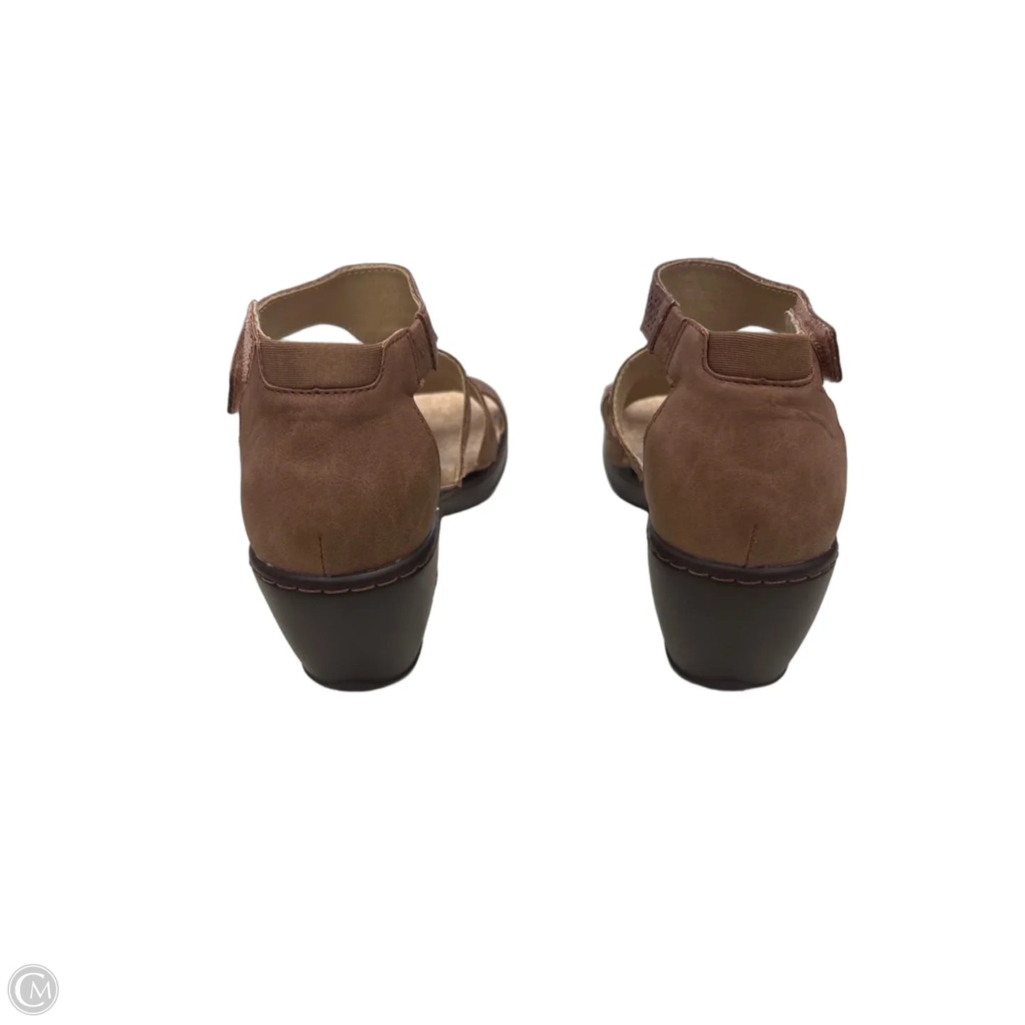 Sandals Heels Wedge By Jambu In Brown, Size: 8