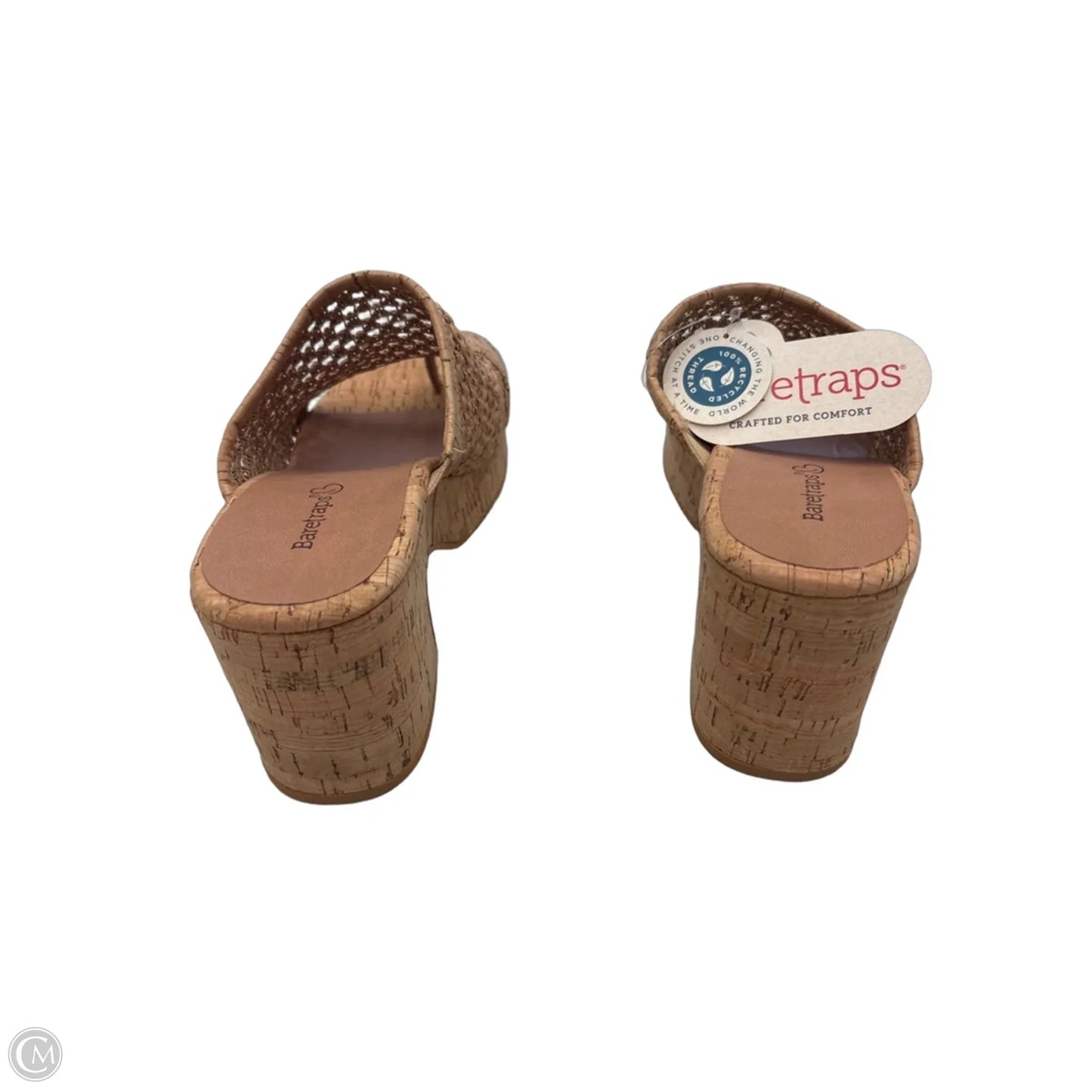 Sandals Heels Wedge By Bare Traps In Tan, Size: 8.5