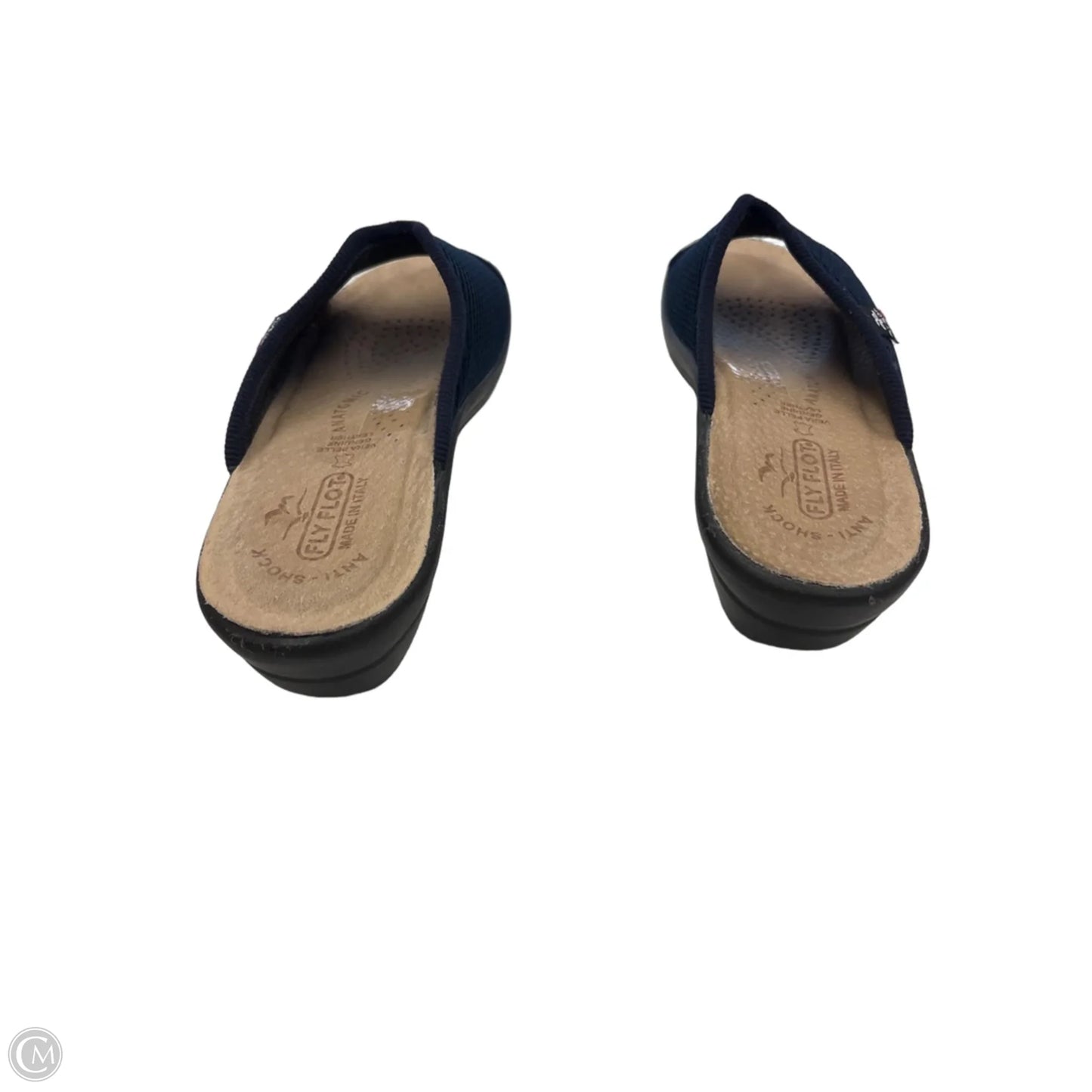 Sandals Heels Wedge By Clothes Mentor In Black & Blue, Size: 8