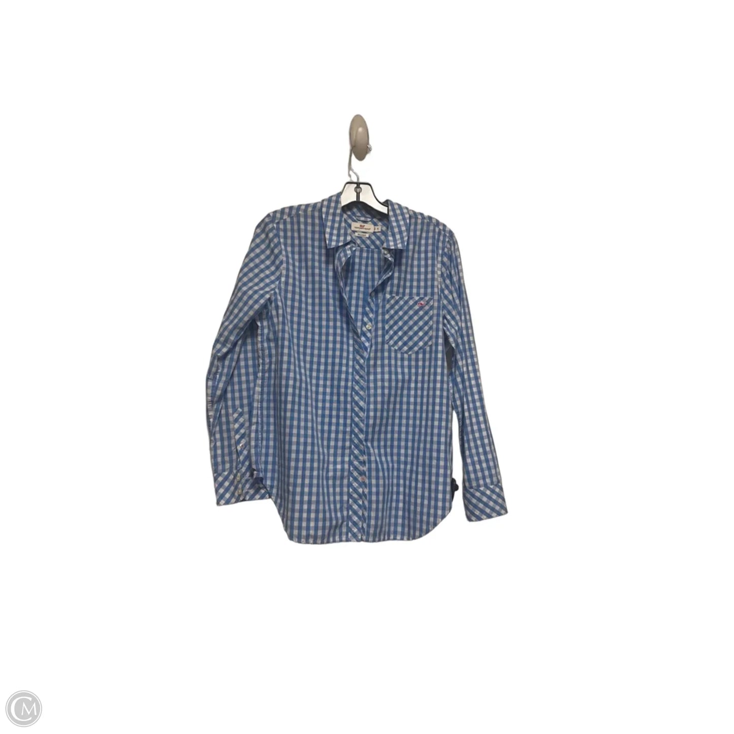 Top Long Sleeve By Vineyard Vines In Checkered Pattern, Size: M