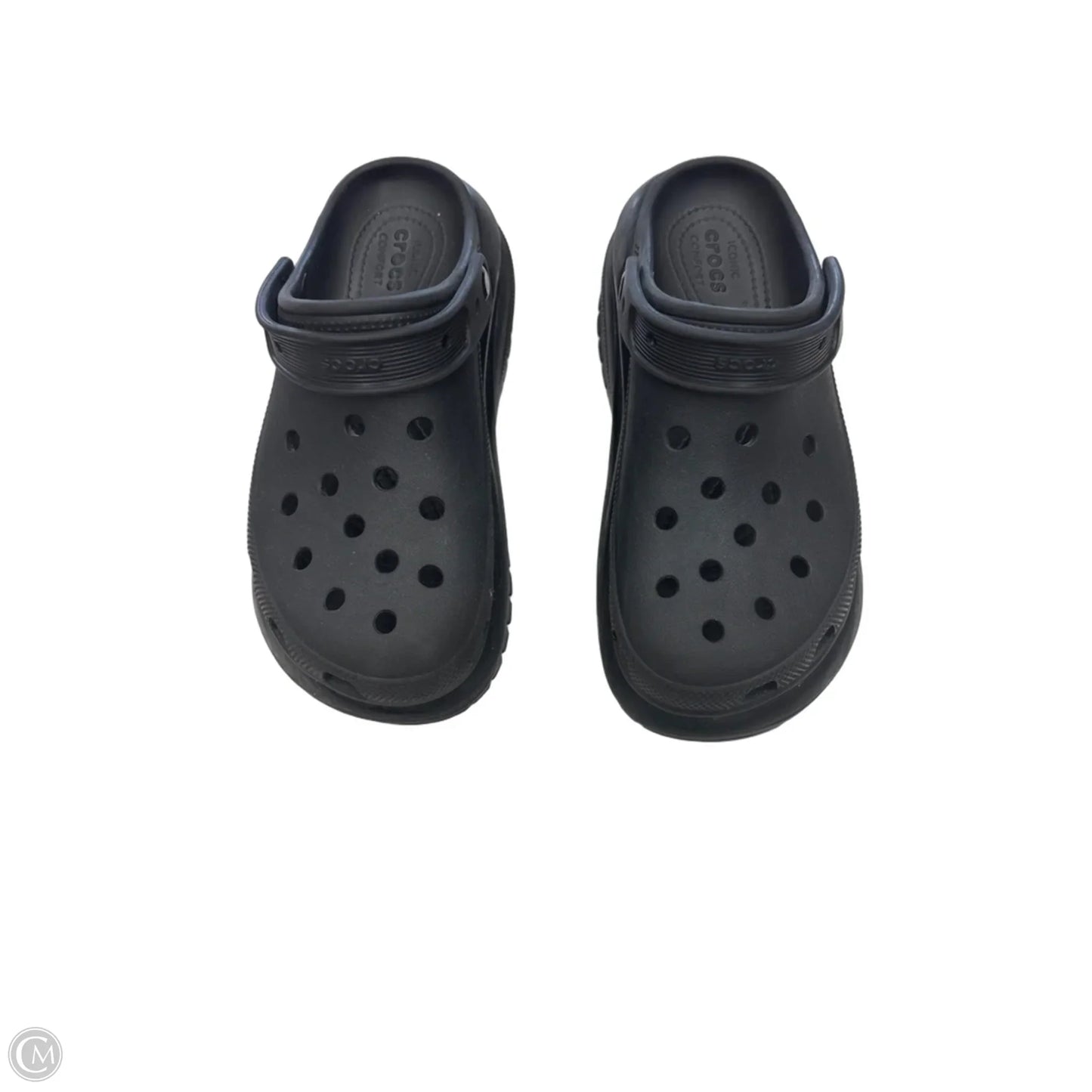 Sandals Heels Platform By Crocs In Black, Size: 8