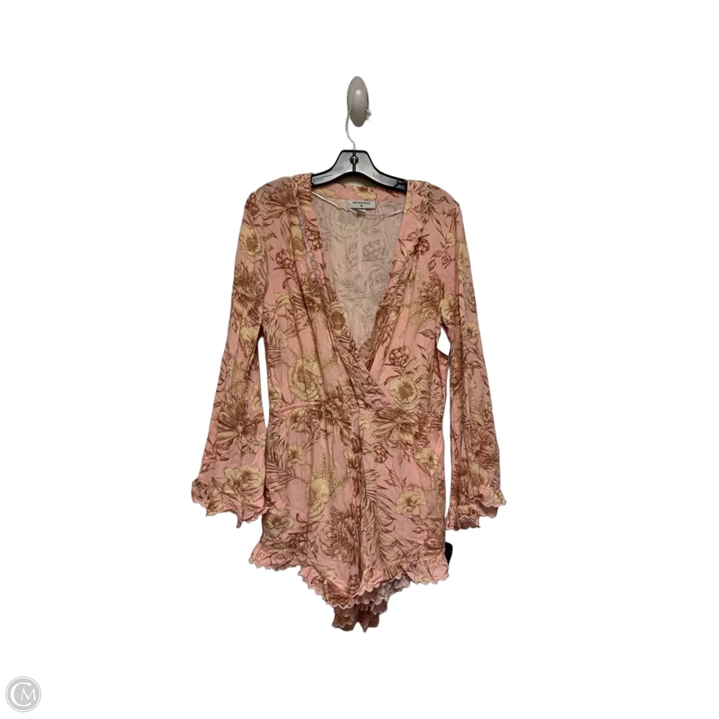 Romper By Agua Bendita In Cream & Pink, Size: M