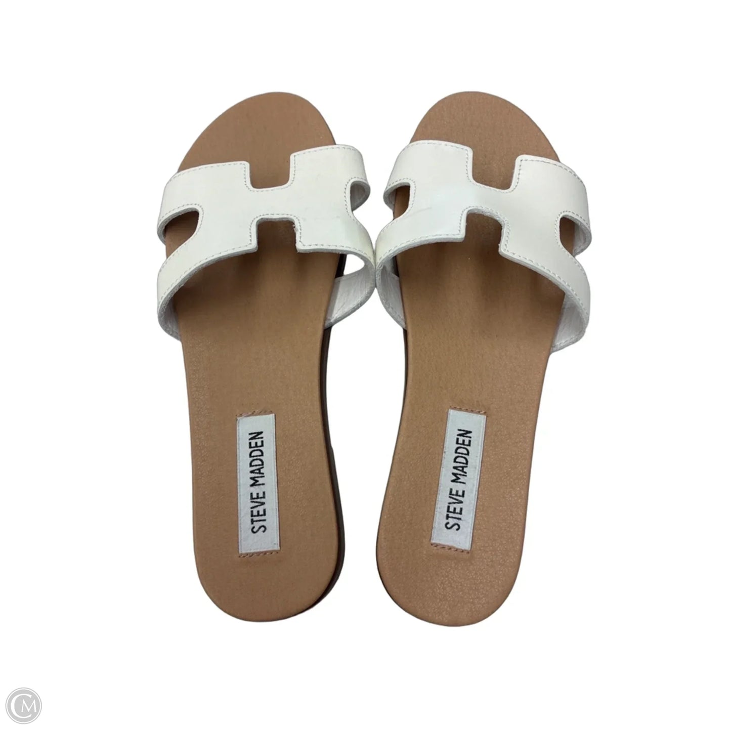 Sandals Flats By Steve Madden In Tan & White, Size: 8
