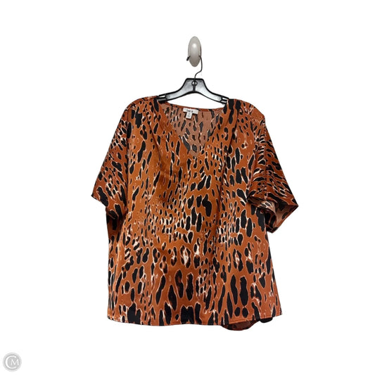 Top Short Sleeve By Bar Iii In Animal Print, Size: Xl