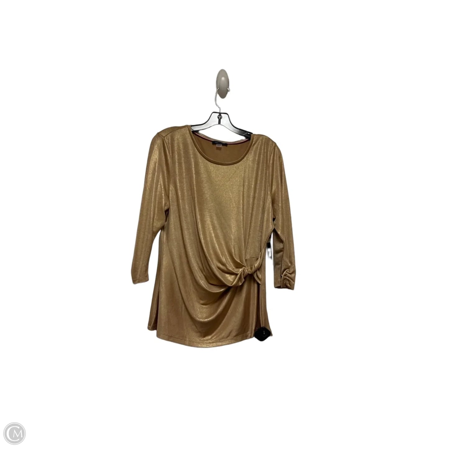 Top Short Sleeve By Tommy Hilfiger In Bronze, Size: Xl