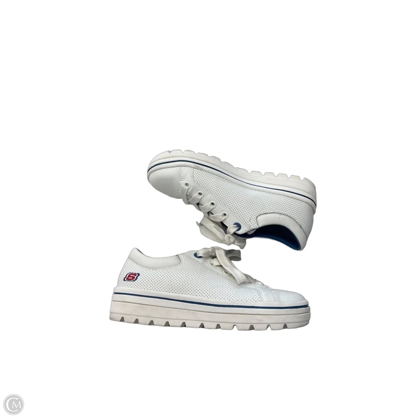 Shoes Sneakers By Skechers In Blue & White, Size: 7