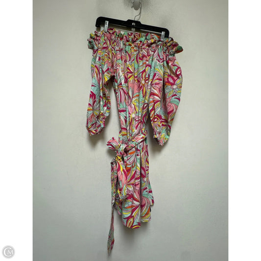 Dress Designer By Kate Spade In Green & Pink, Size: L