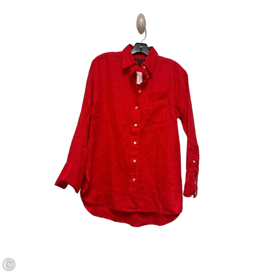 Top Long Sleeve By Banana Republic In Red, Size: Xs