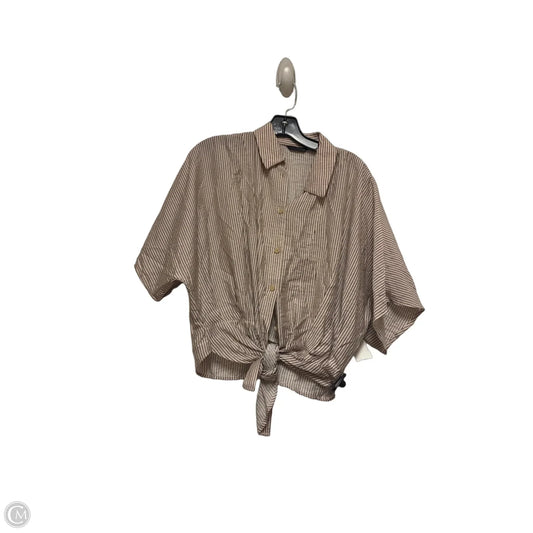 Top Short Sleeve By Zara In Striped Pattern, Size: S