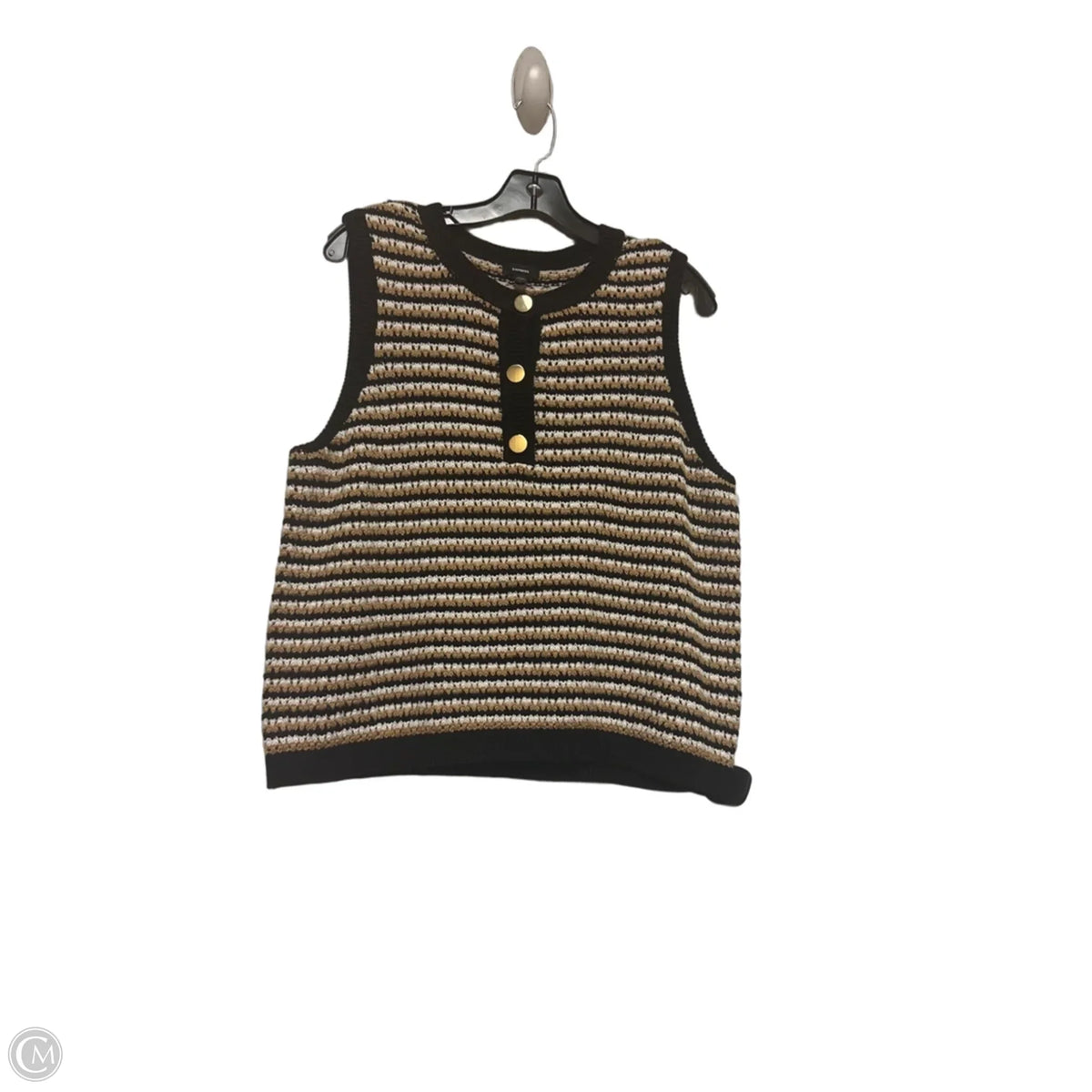 Top Sleeveless By Express In Black & Tan, Size: L