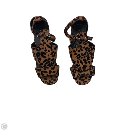 Sandals Heels Block By Topshop In Animal Print, Size: 6
