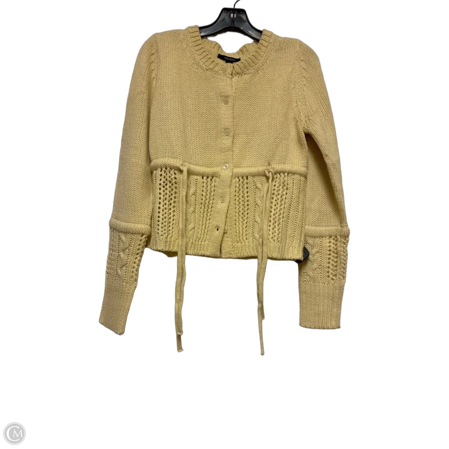 Sweater Cardigan By Forever 21 In Cream, Size: L