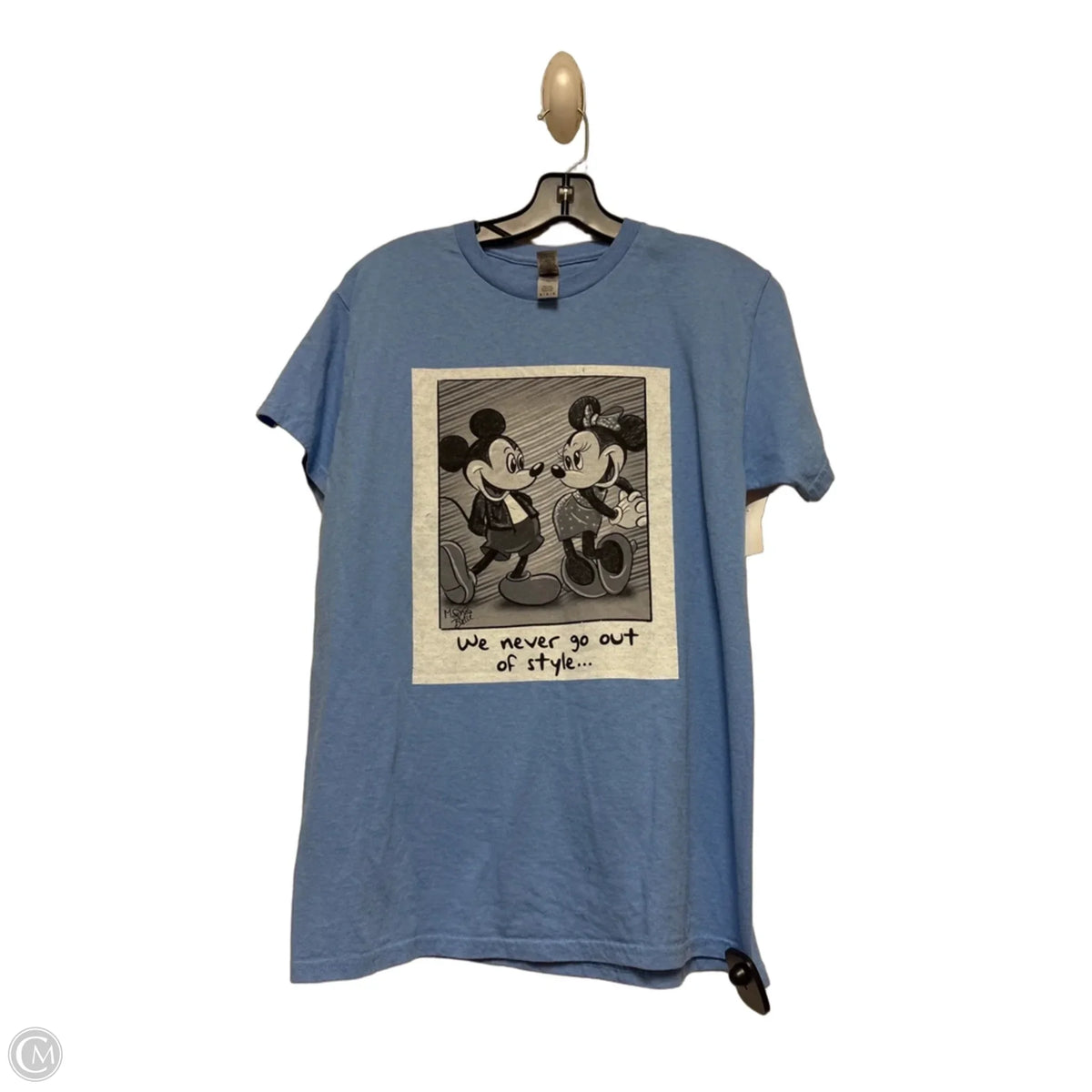 Top Short Sleeve Basic By Gildan In Blue & Grey, Size: M
