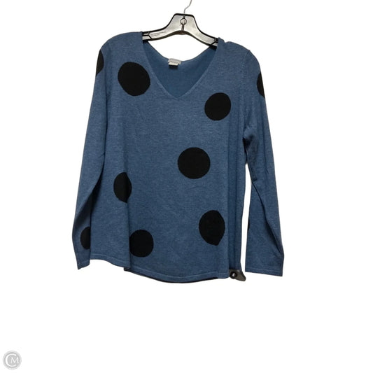 Top Long Sleeve By Chicos In Black & Blue, Size: M