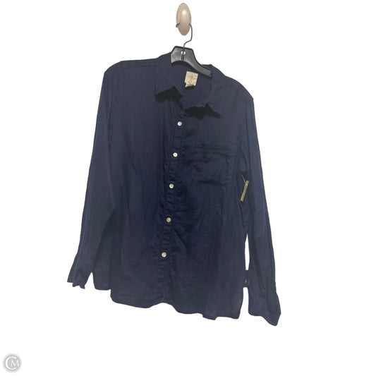 Top Long Sleeve By Joie In Navy, Size: L