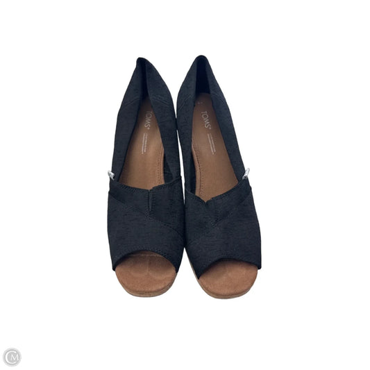 Shoes Heels Wedge By Toms In Black & Tan, Size: 9