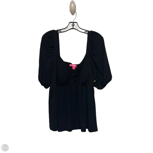 Top Short Sleeve Designer By Lilly Pulitzer In Black, Size: Xl