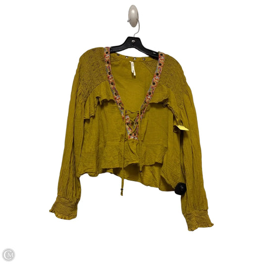 Top Long Sleeve By Anthropologie In Yellow, Size: Xs