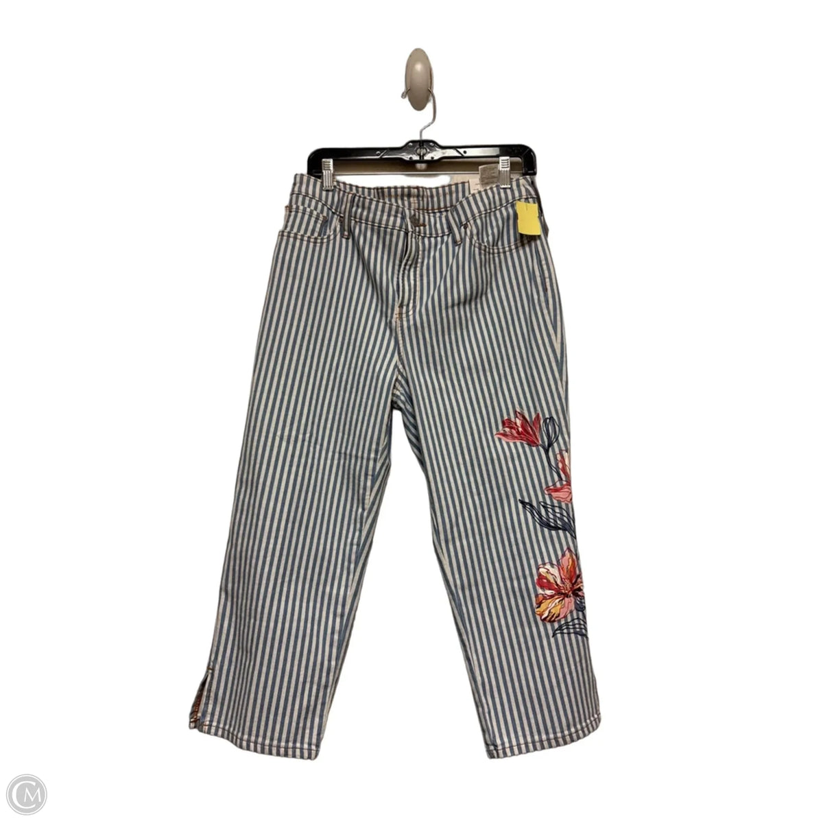 Jeans Cropped By Chicos In Striped Pattern, Size: 10