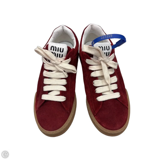 Shoes Luxury Designer By Miu Miu In Red, Size: 10