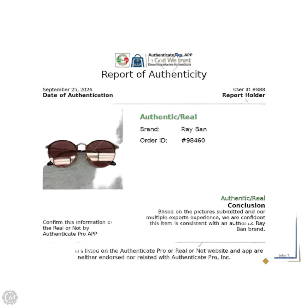 Sunglasses Designer By Ray Ban, Size: