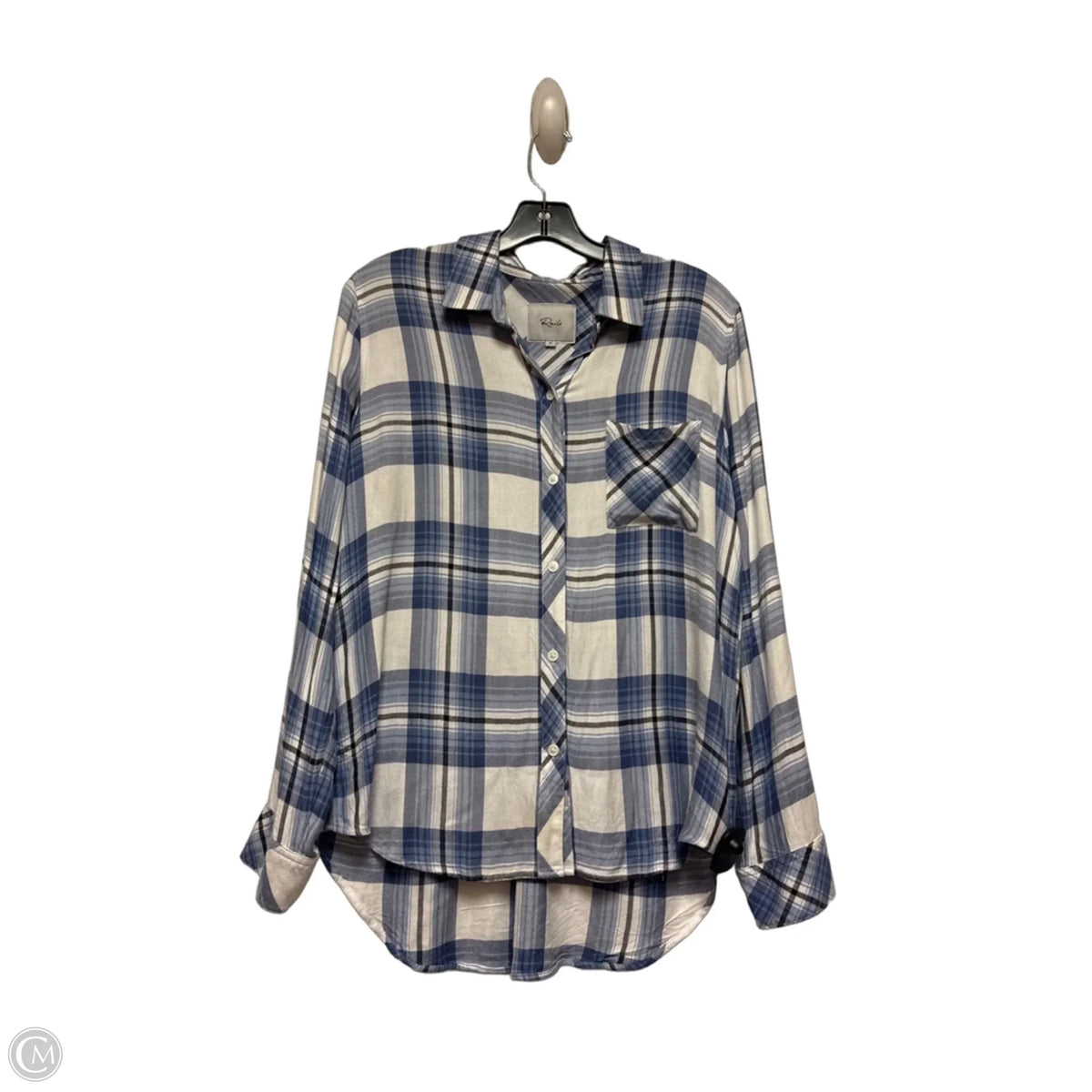 Top Long Sleeve By Rails In Plaid Pattern, Size: M