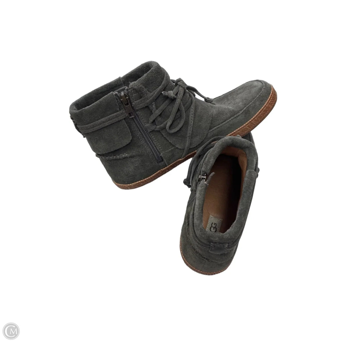 Boots Designer By Ugg In Grey, Size: 9