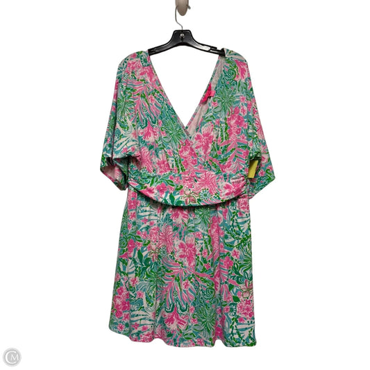 Romper Designer By Lilly Pulitzer In Green & Pink, Size: Xl