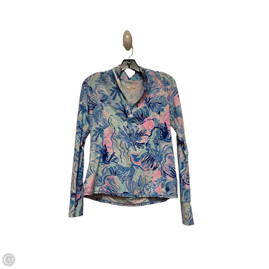 Top Long Sleeve Designer By Lilly Pulitzer In Blue & Pink, Size: S