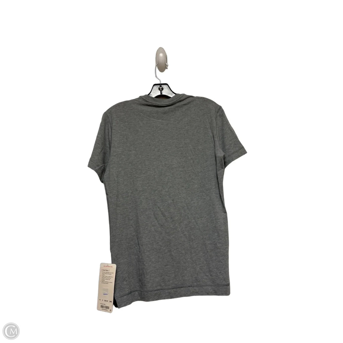 Athletic Top Short Sleeve By Lululemon In Grey, Size: S