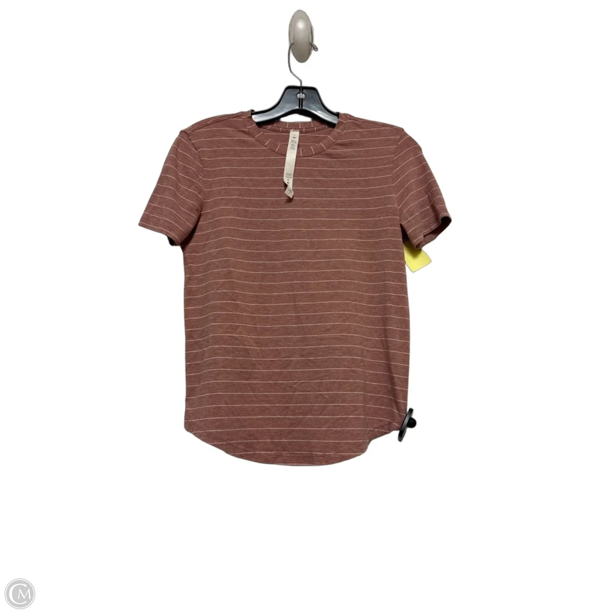 Athletic Top Short Sleeve By Lululemon In Striped Pattern, Size: 0