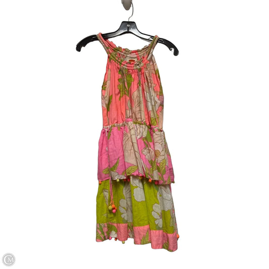 Dress Designer By Farm Rio In Green & Pink, Size: S