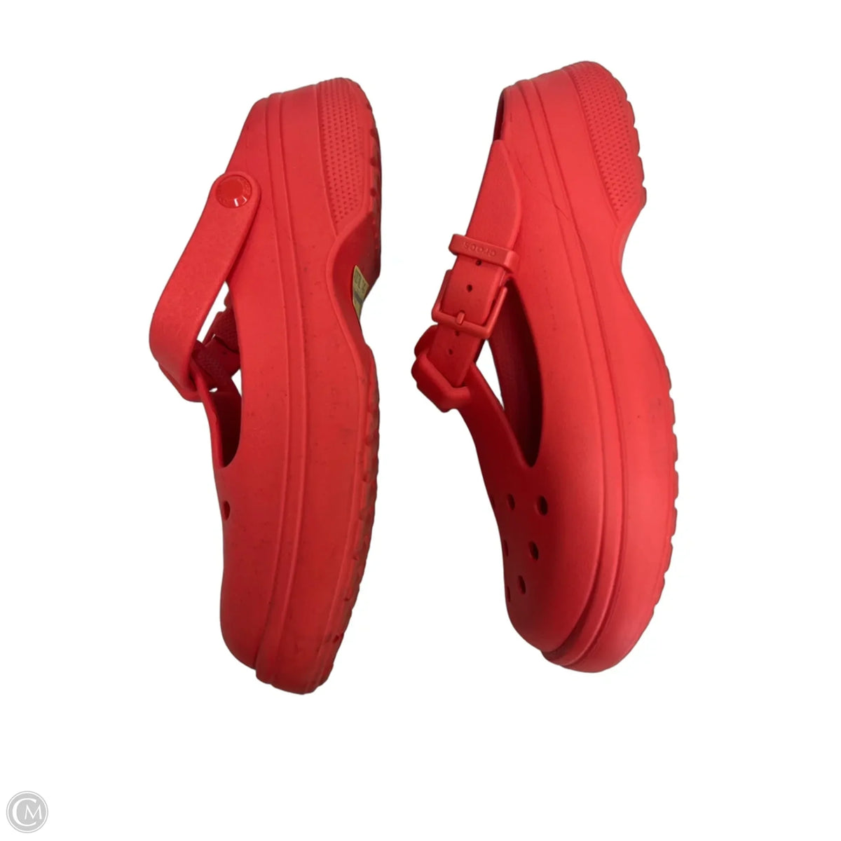 Sandals Flats By Crocs In Red, Size: 10