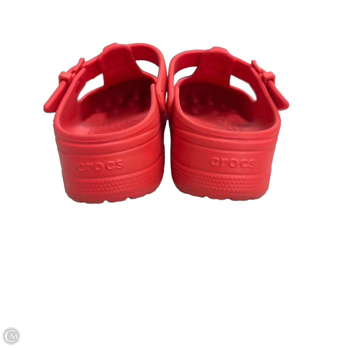 Sandals Flats By Crocs In Red, Size: 10