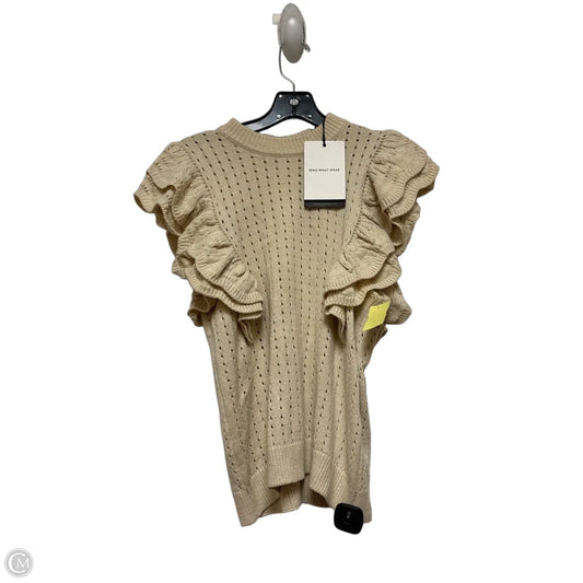 Top Short Sleeve By Who What Wear In Tan, Size: M