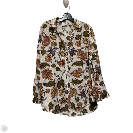 Top Long Sleeve By Nicole Miller In Floral Print, Size: S