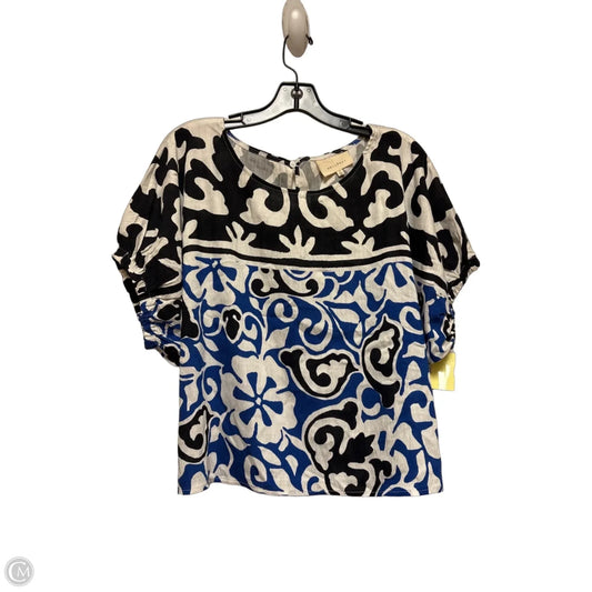 Top Short Sleeve By Melloday In Blue & White, Size: M