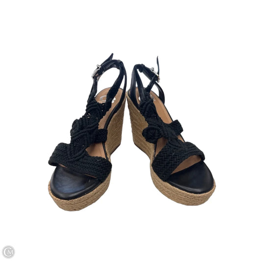 Sandals Heels Wedge By Gianni Bini In Black & Tan, Size: 7