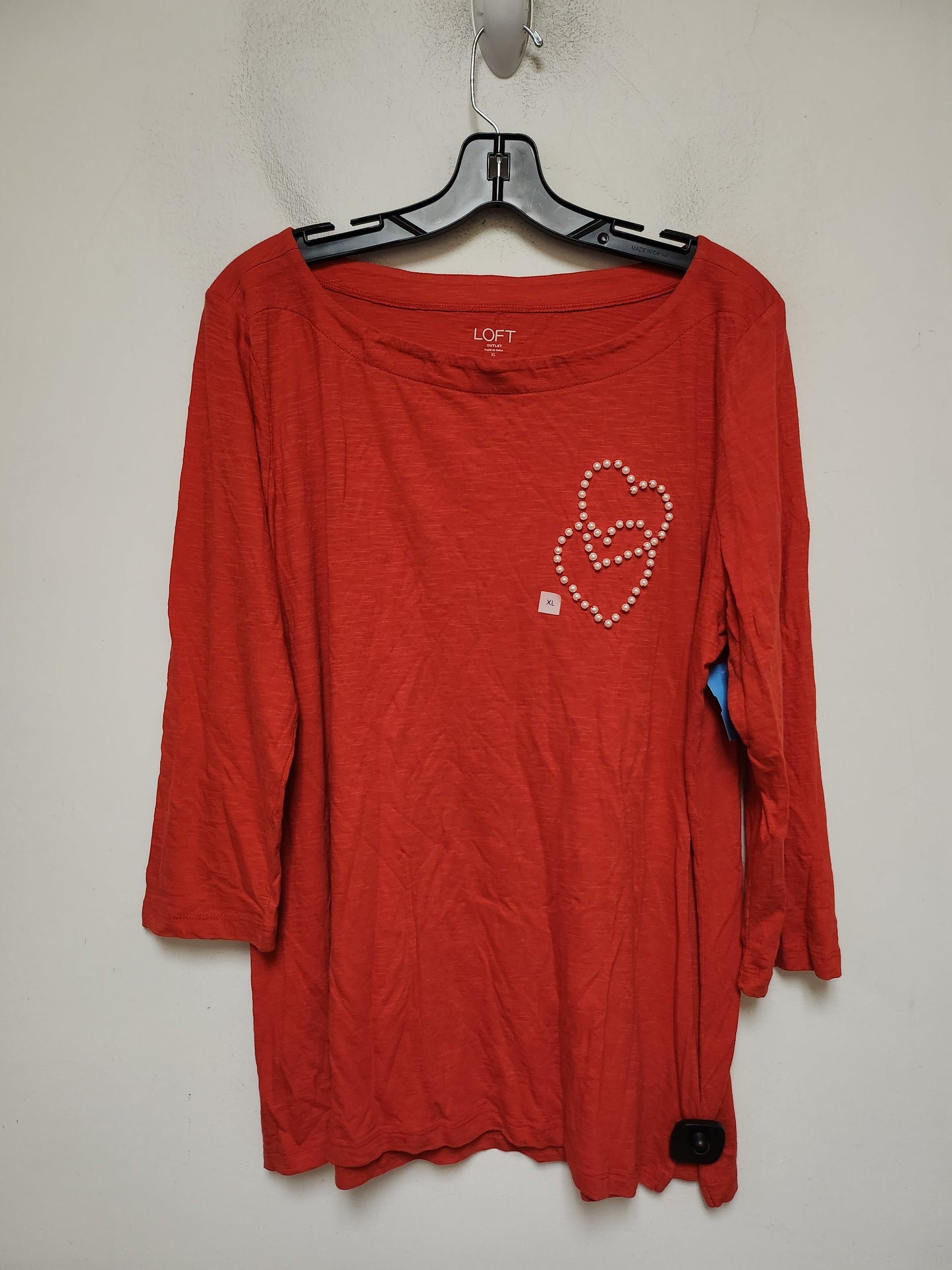 Top Short Sleeve Basic By Loft O In Red, Size: Xl