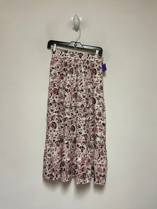 Floral Print Skirt Maxi Loft, Size 0petite
