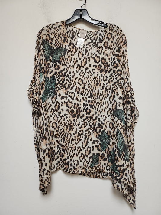 Animal Print Top Short Sleeve Chicos, Size S