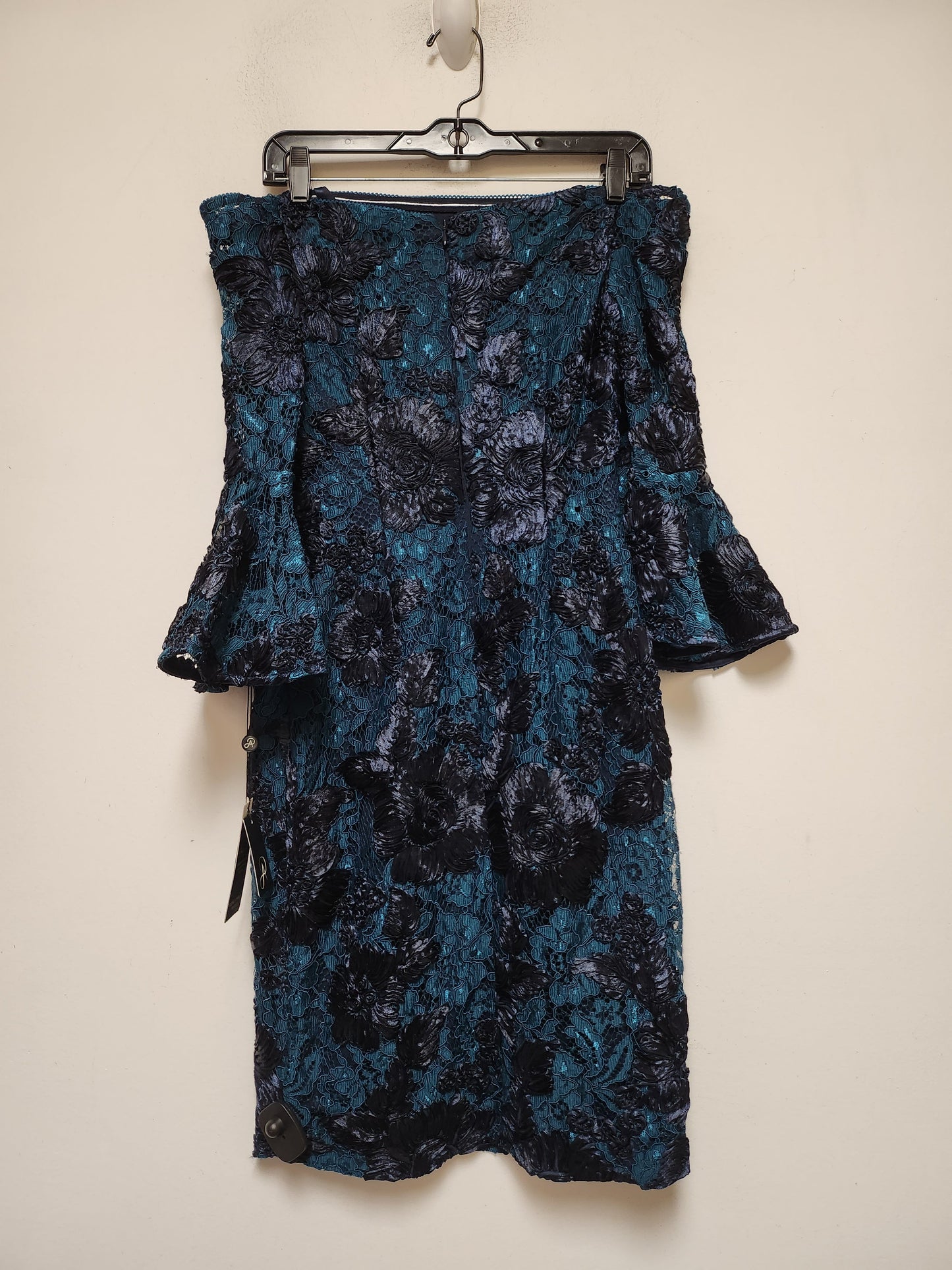 Blue & Green Dress Party Midi Adrianna Papell, Size Xs