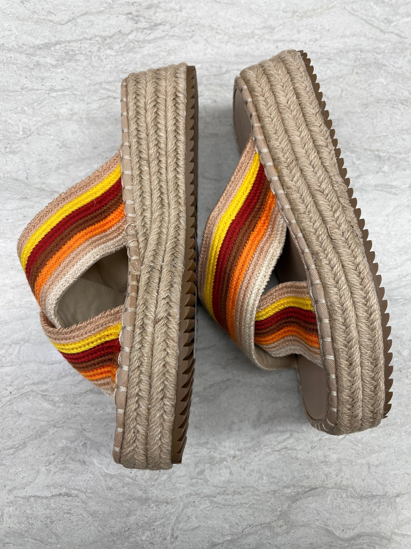 Striped Pattern Sandals Heels Platform Asos, Size 6