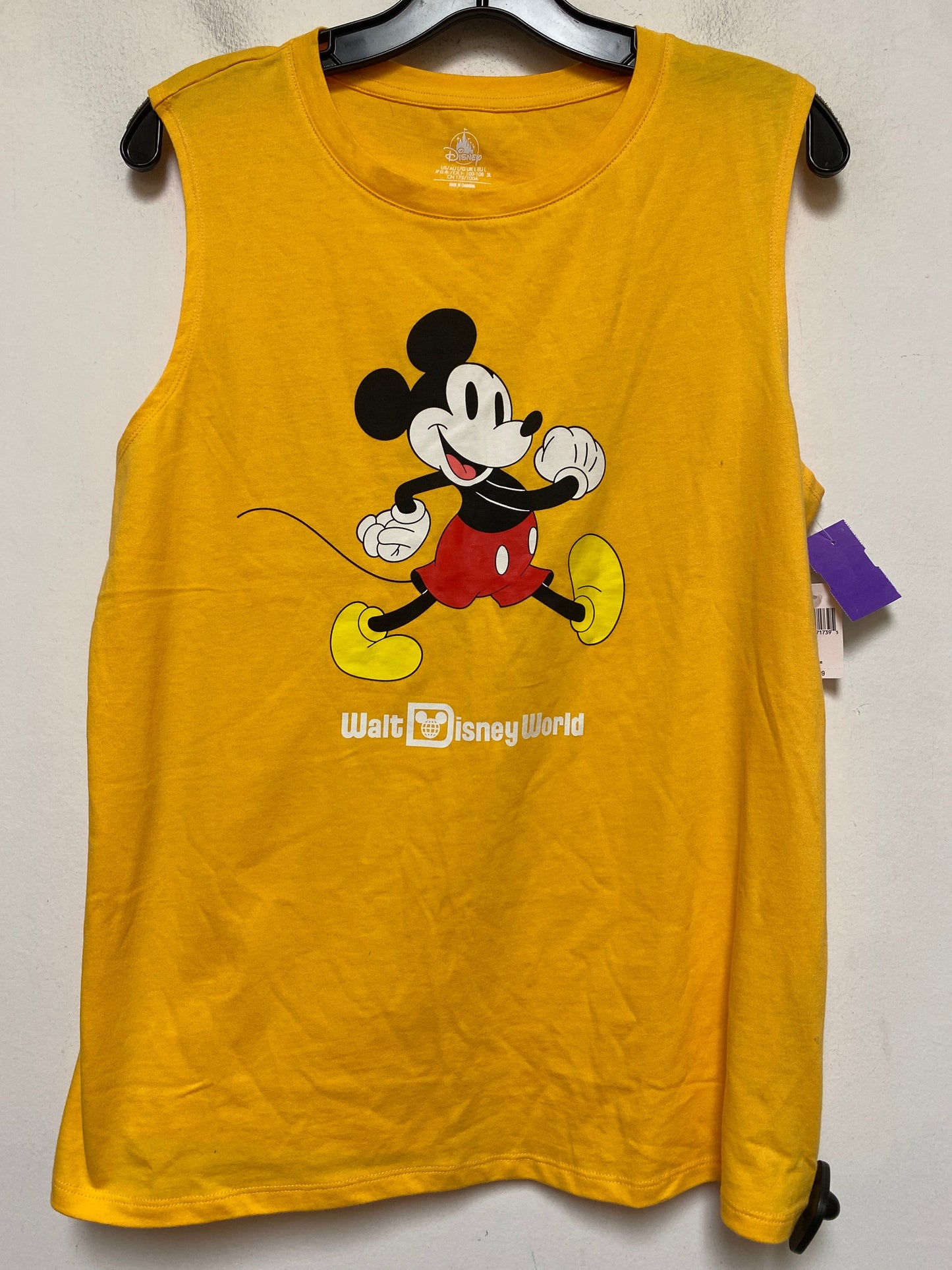 Yellow Top Sleeveless Basic Walt Disney, Size L