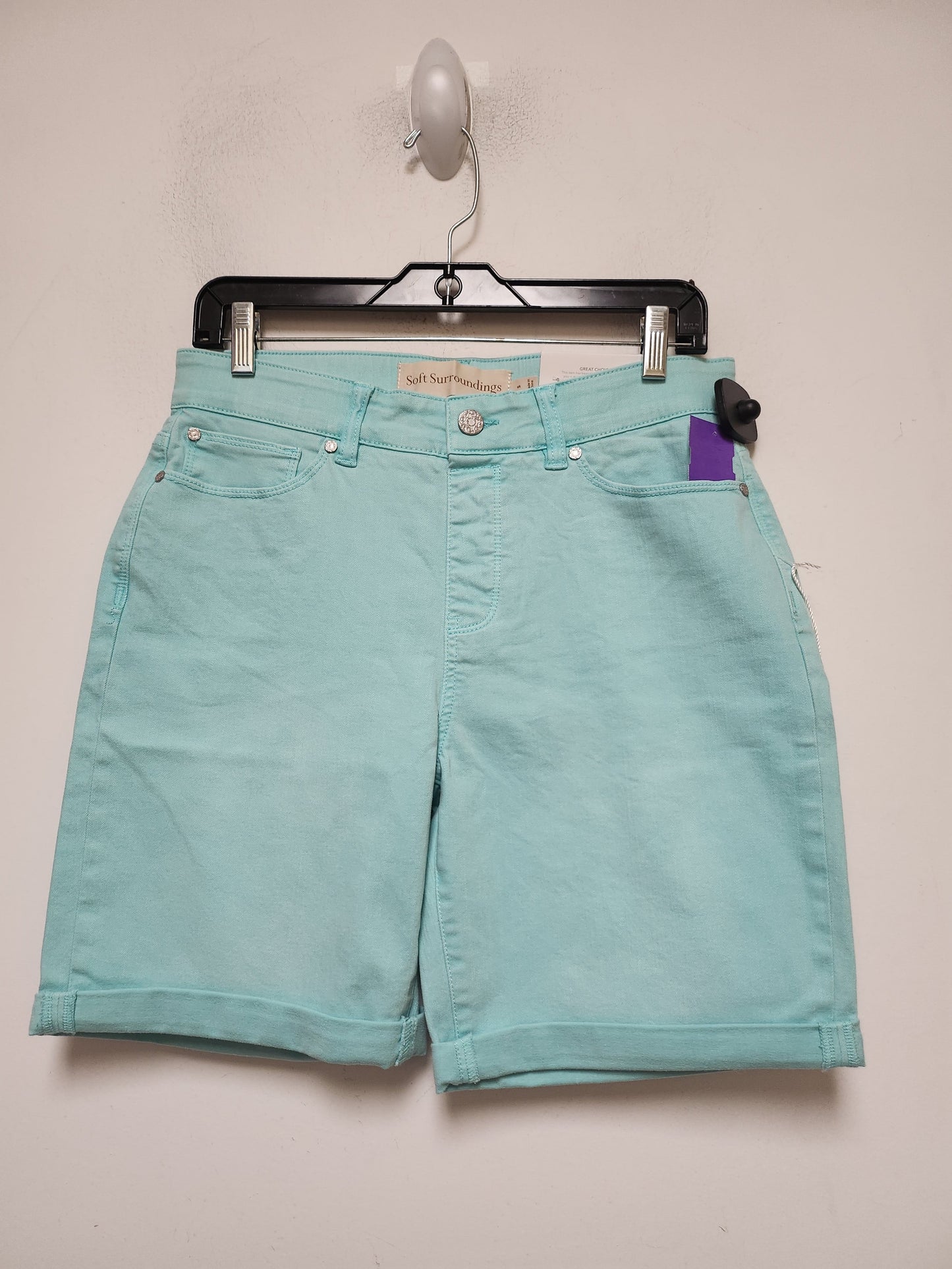 Green Denim Shorts Soft Surroundings, Size 6