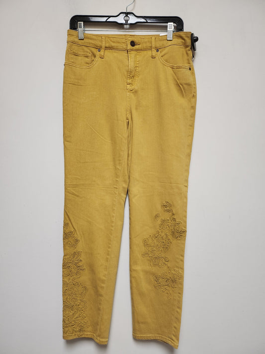Yellow Denim Jeans Straight Chicos, Size 4
