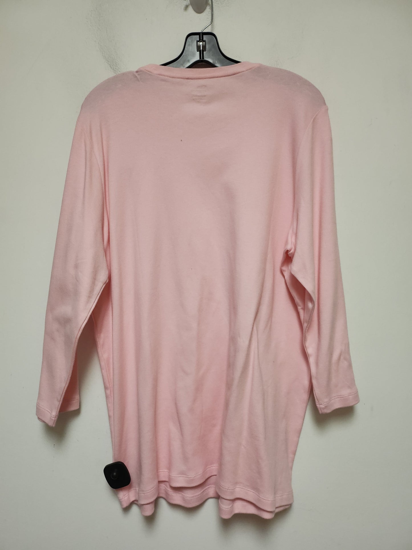 Pink Top Long Sleeve Basic Kim Rogers, Size 1x