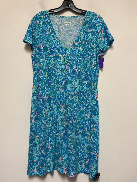 Blue & Green Dress Casual Short Lilly Pulitzer, Size L